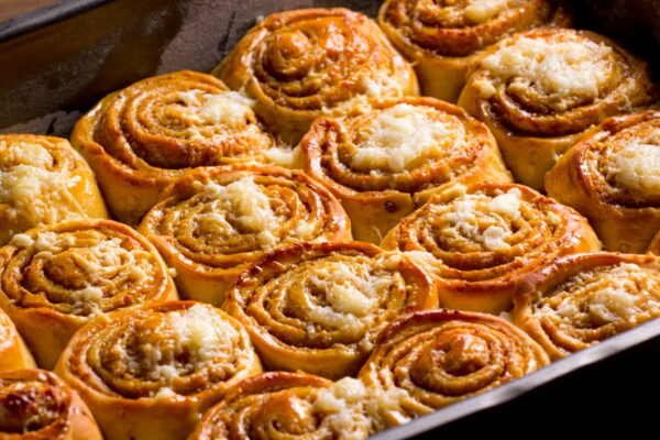 Cinnamon Rolls Baked And Ready To Eat. Cinnamon Rolls Baked And Ready To Eat.